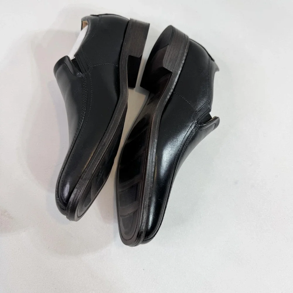 Johnston & Murphy Lewis Shoes Mens Size 8 Black Leather Slip On Dress Oxford